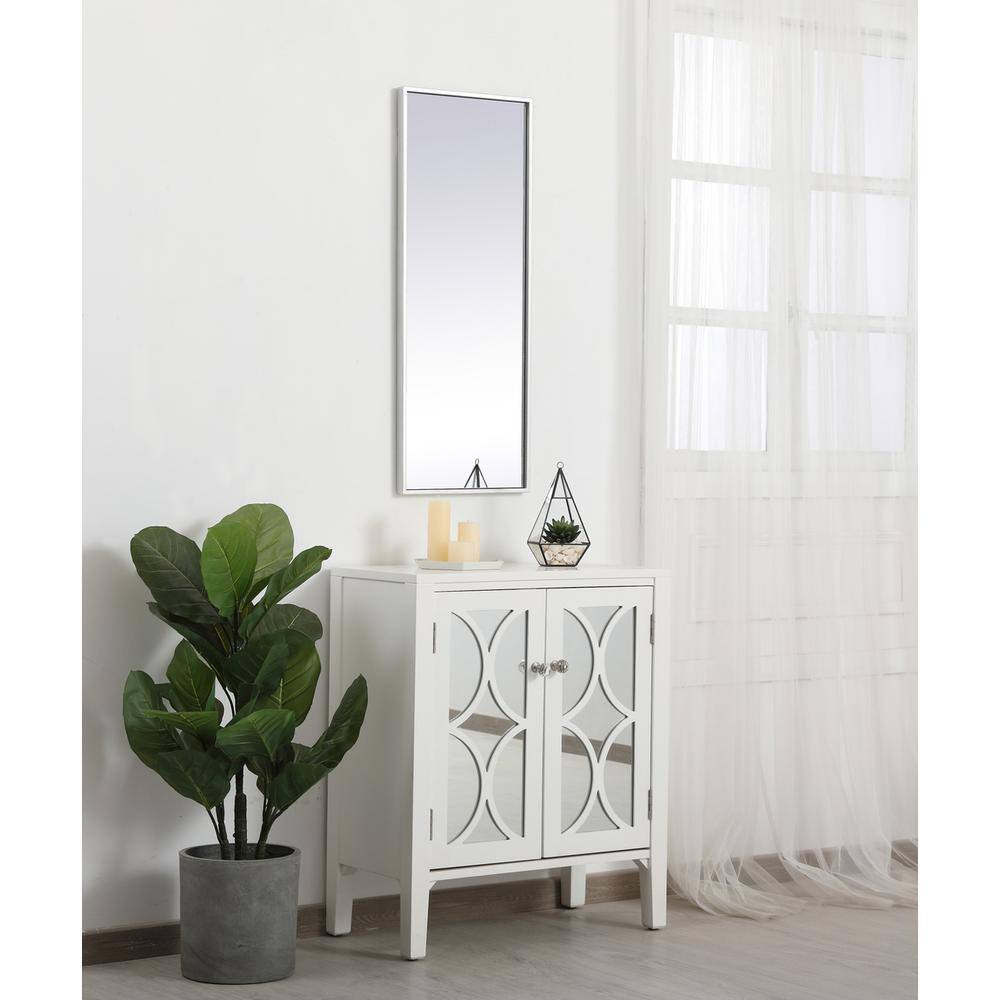 Alt View 1. Elegant Decor - Metal frame rectangle mirror 14 inch in silver - Silver.
