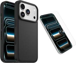 OtterBox - iPhone 17 Pro (Only) Bundle: Symmetry Series+ Case & Screen Protector - Snaps to MagSafe - Ultra-Sleek - Black