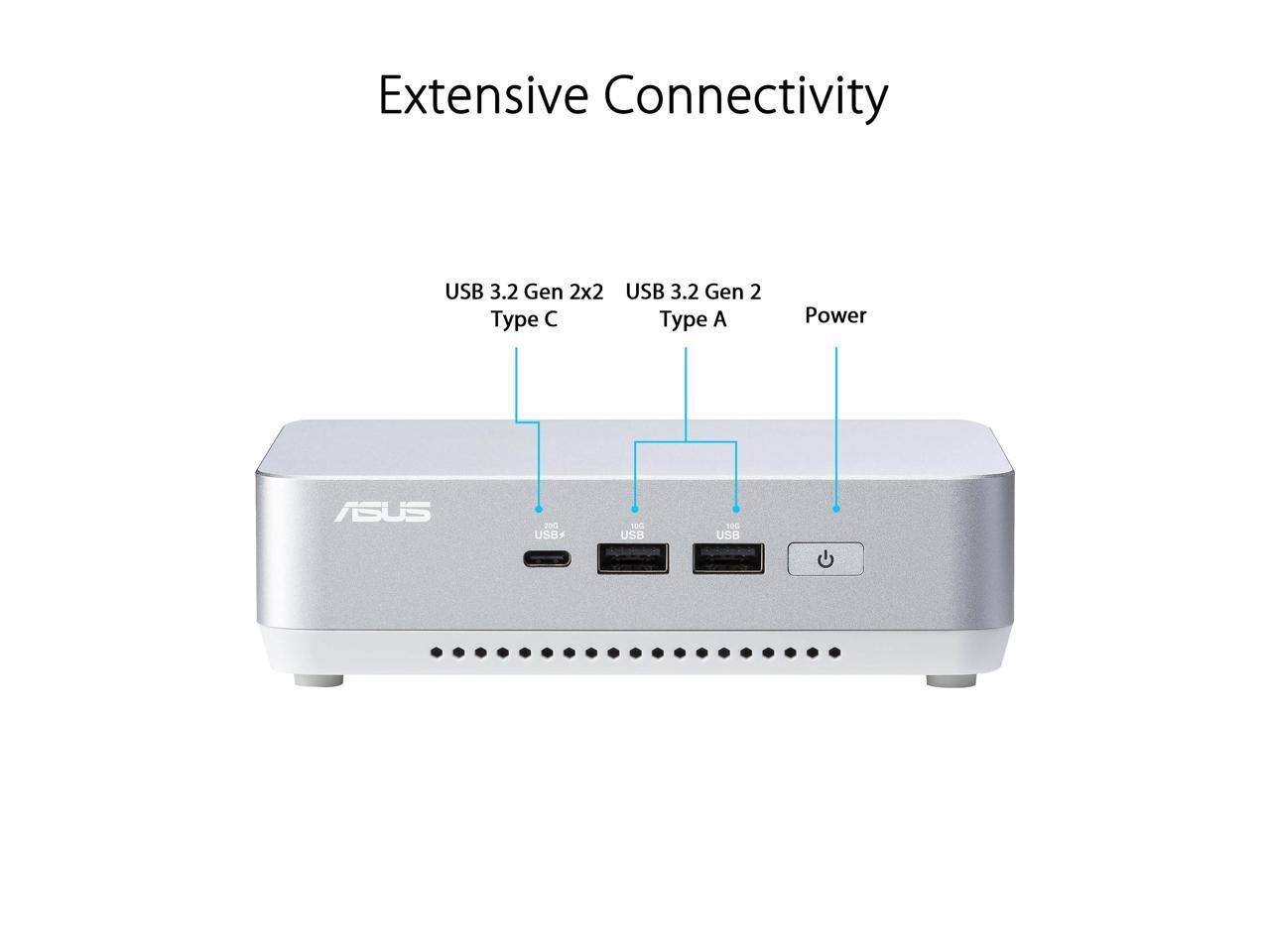 Extensive Connectivity  
USB 3.2 Gen 2x2 Type C  
USB 3.2 Gen 2 Type A  
Power