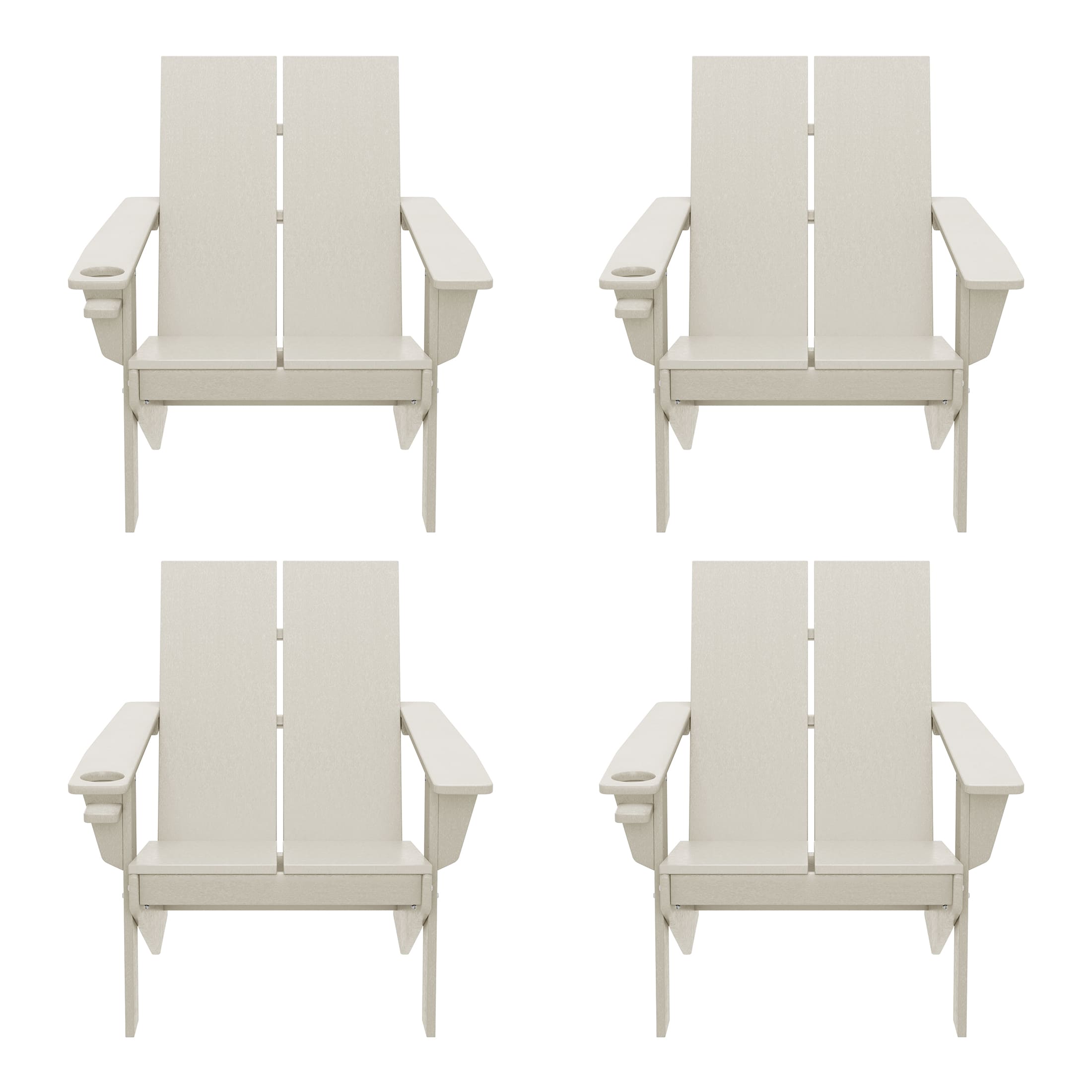 WestinTrends - Riviera Outdoor HDPE Modern Adirondack Chair with Cup Holder (Set of 4) - Sand price history on PriceWatchPro