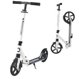 VEVOR - Kick Scooter for Kids Ages 8+, Teens & Adults, 2-Wheel Toddler Scooter with Adjustable Height Handlebar - White + Black