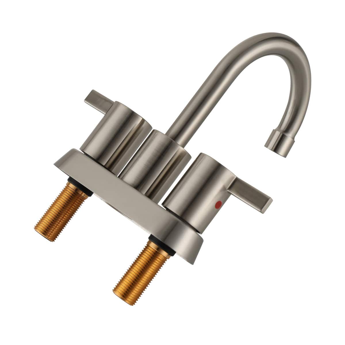 Front. Bothwa Home - Bothwa home  Bathroom Faucet For bathroom Sink  With Two Handles - Brushed Nickel.