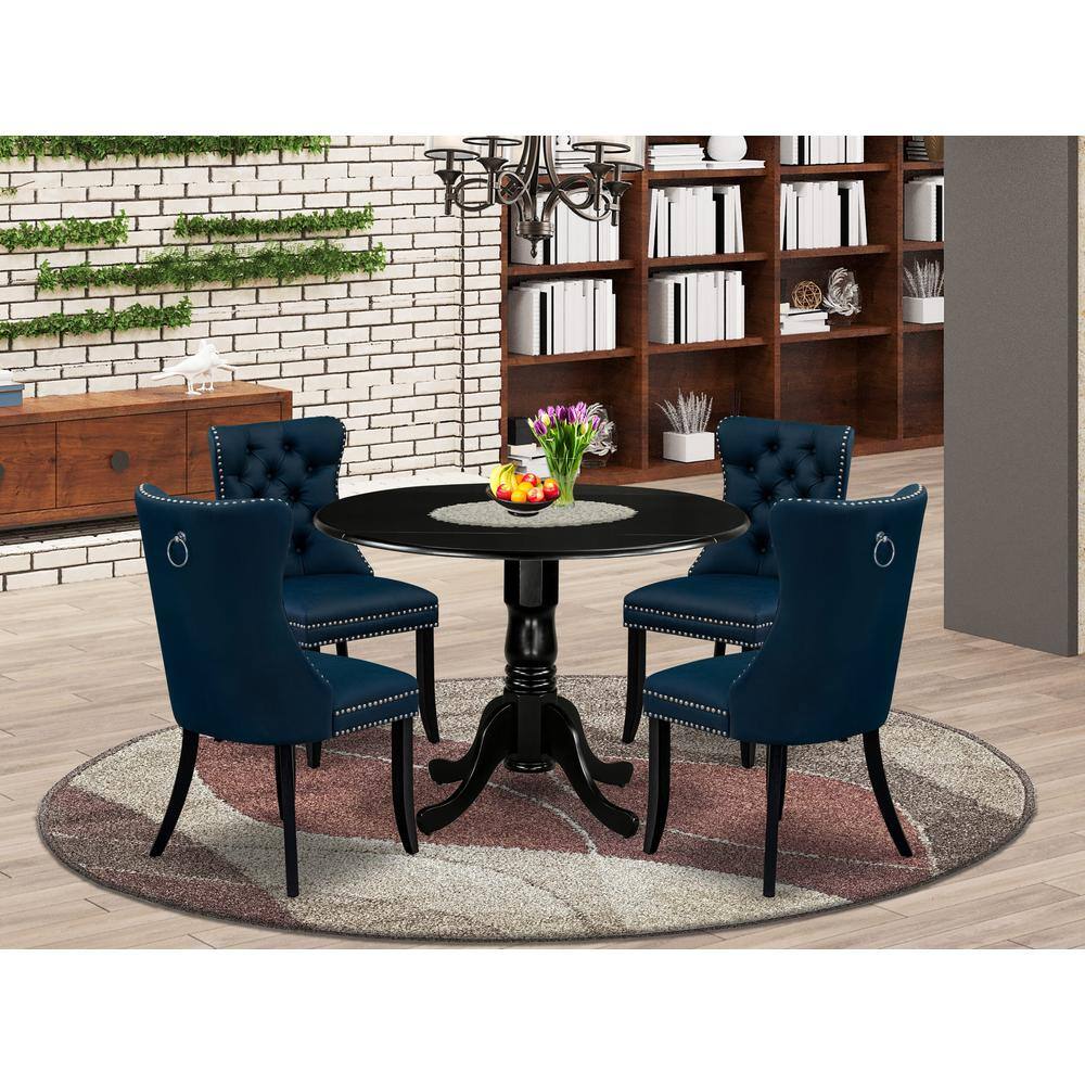 Alt View 3. East West Furniture - 5 Piece Modern Dining Table Set - Black.