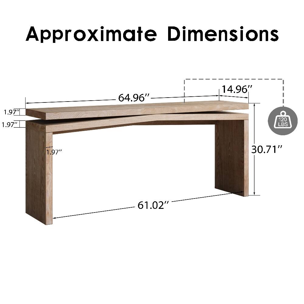 Approximate Dimensions

64.96"
14.96"
1.97" x 1.97"
120 LBS
30.71"
61.02"