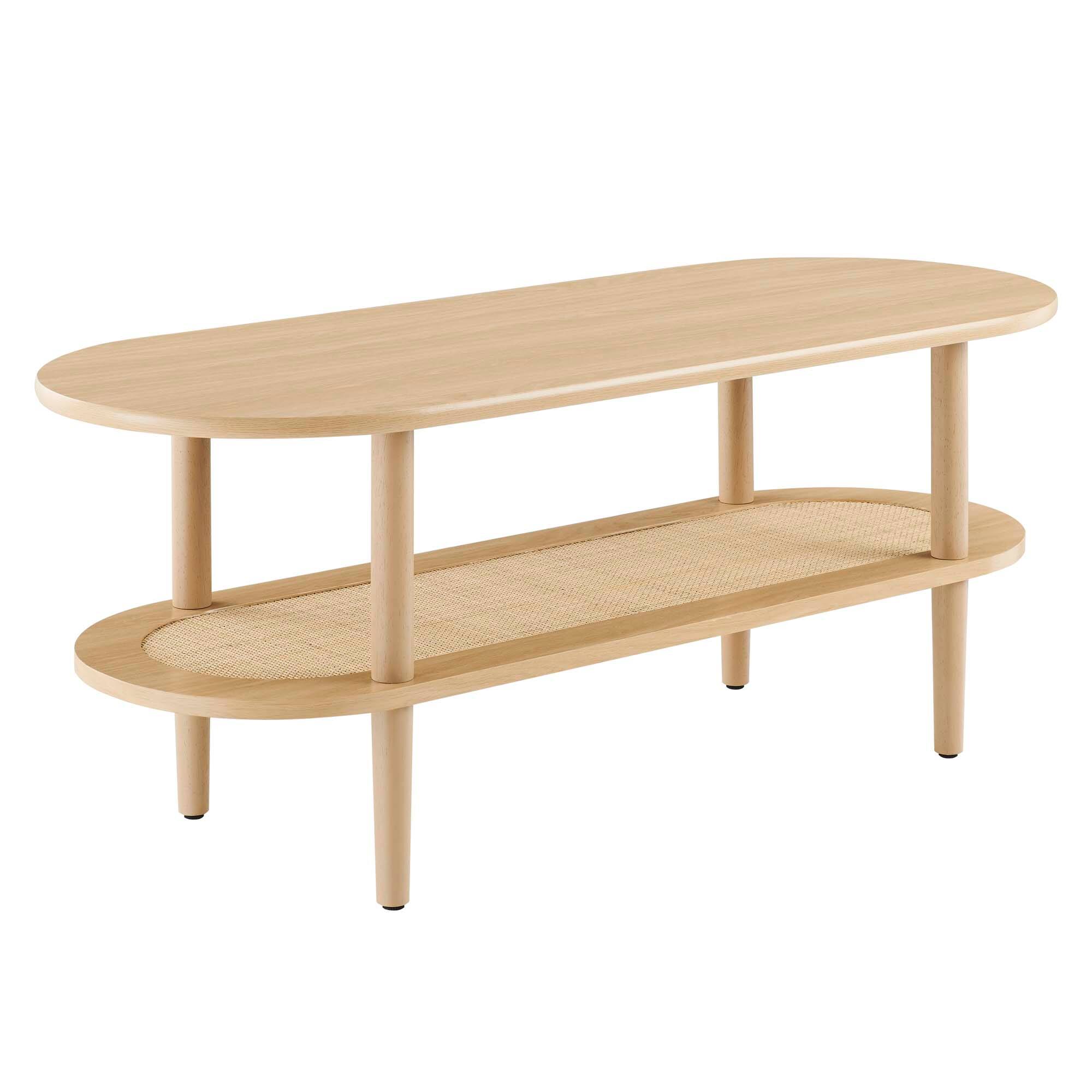 Angle. Modway - Torus Oval Coffee Table by Modway - Oak.