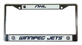 Rico Industries - Winnipeg Jets - 12" x 6" Standard Size - Chrome Metal License Plate Frame - Multi