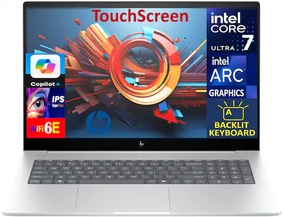 TouchScreen
intel CORE 7 ULTRA
intel ARC GRAPHICS
IPS Super Clear
WiFi 6E
hp
BACKLIT KEYBOARD
Copilot