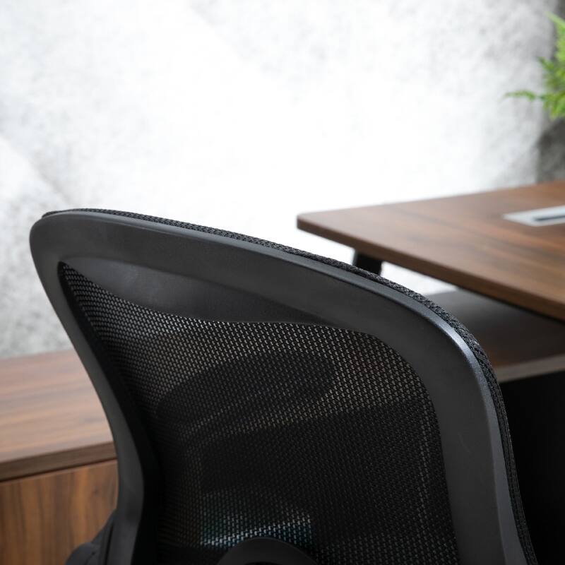 Back. Anysun - Adjustable Seat Height Mesh Drafting Chair with Flip-Up Armrests and Lumbar Support - Black.
