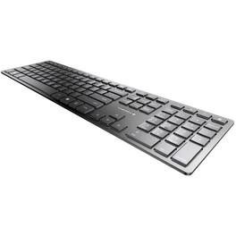 CHERRY - KW 9100 SLIM Bluetooth, Wireless Keyboard - Full size, Black/Silver, Rechargeable, AES 128 Encryption - Black,Silver