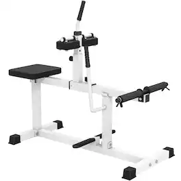 Soozier - Seated Calf Raise Machine, Adjustable Calf Machine Leg Machine, for Home Gym Calf, Waist, Arm Training - White