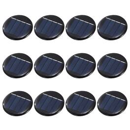 Unique Bargains - 12pcs 2V 0.08W 40mA Round Solar Panels, Small Solar PV Cells for DIY Electric Toy Materials Kits - Black