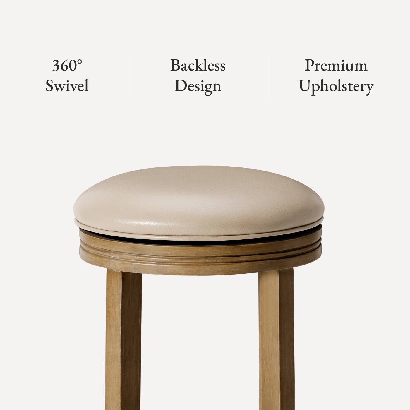 360° Swivel Backless Design Premium Upholstery