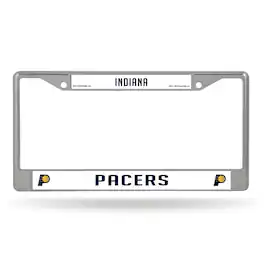 Rico Industries - Indiana Pacers - 12" x 6" Standard Size - Chrome Metal License Plate Frame - Multi