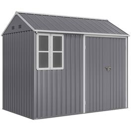 Outsunny - x 5.5' Metal Garden Storage Shed, Extra Large Outdoor Tool Storage House w/Lockable Doors, Window