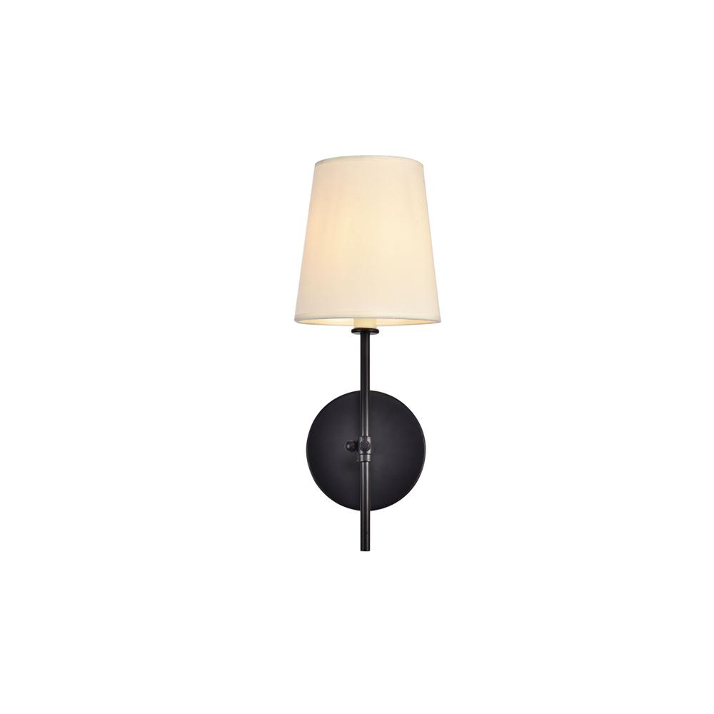 Angle. Living District - Mel Collection Wall Sconce D5.5 H15 Lt:1 Black Finish - Black.
