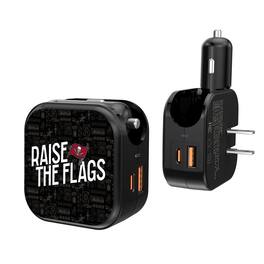 Keyscaper - Black Tampa Bay Buccaneers 2-In-1 USB A/C Charger - Black