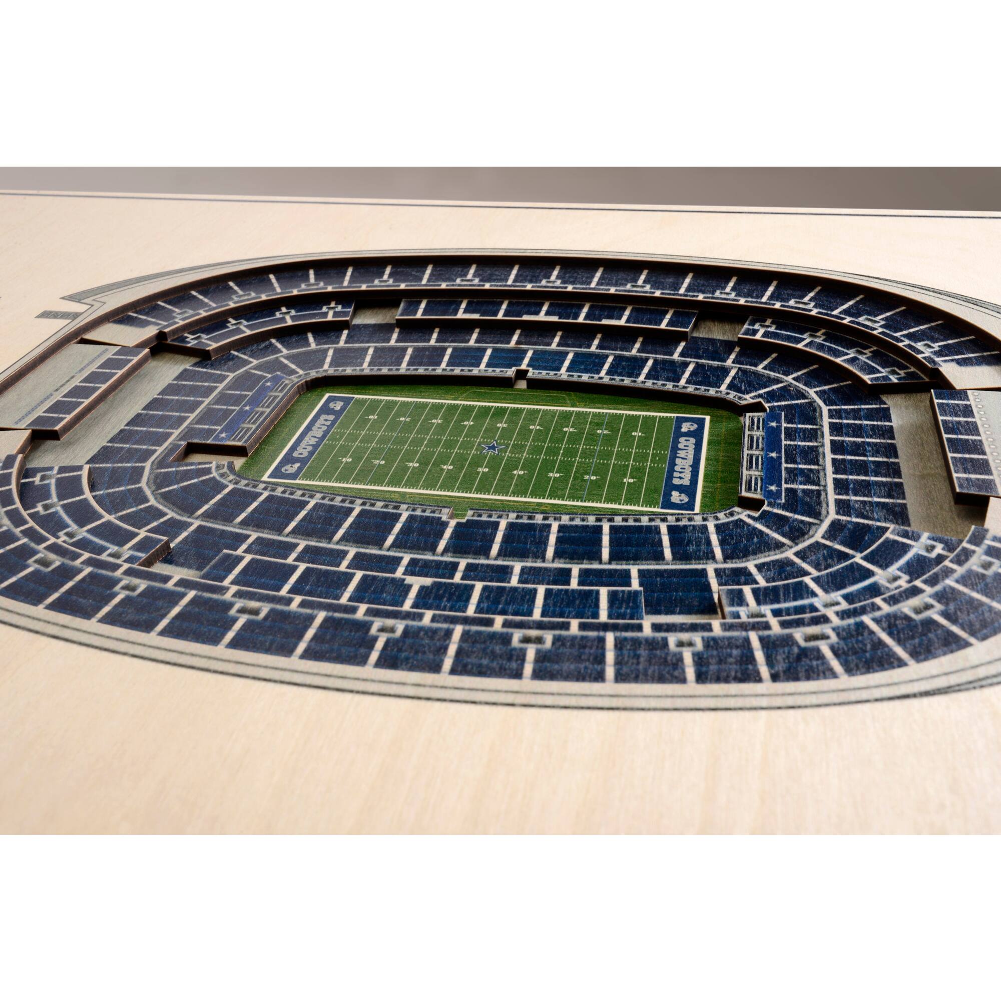 Alt View 2. YouTheFan - Dallas Cowboys 17'' x 13'' 5-Layer StadiumViews 3D Wall Art - Brown.