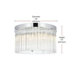 Elegant Lighting - Harlow 16 Inch Flush Mount Ceiling Light In Chrome - Chrome And Clear