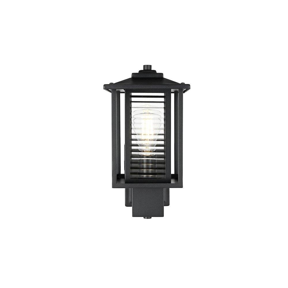 Back. Elegant Lighting - Bouvier 7 inch Outdoor Pendant in Black - Black.