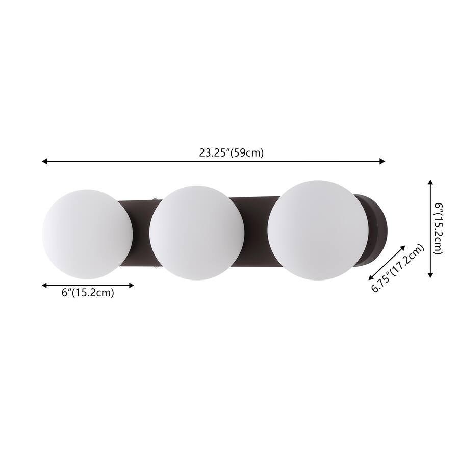 Jonathan Y Knox 23.25" 3 Light Oil Rubbed Bronze Mid Century Modern ...