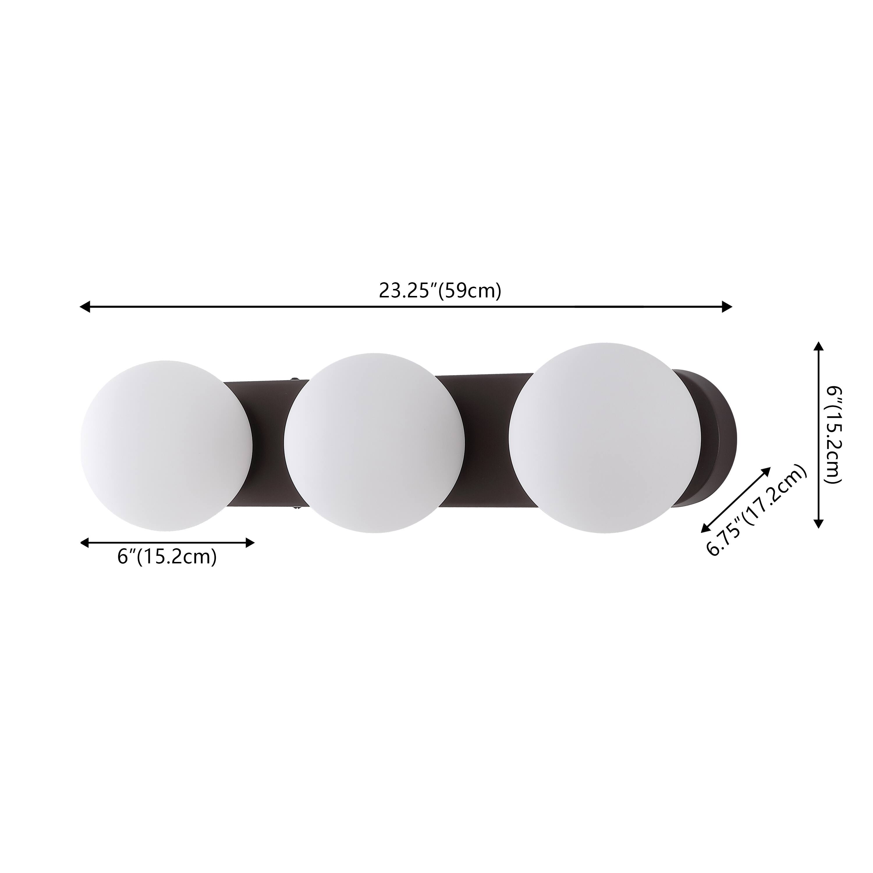 6"(15.2cm)  
23.25"(59cm)  
6.75"(17.2cm)
