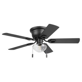 Honeywell - Halle 42 Inch Indoor LED Ceiling Fan with Pull Chain - Matte Black