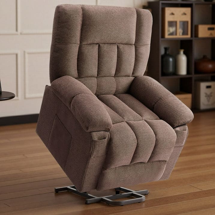 AOITUN - Recliner Chair with Massage and Heating, Home Theater Seating with Lumbar Support, Adjustable Electric Power Lift Chairs - Brown