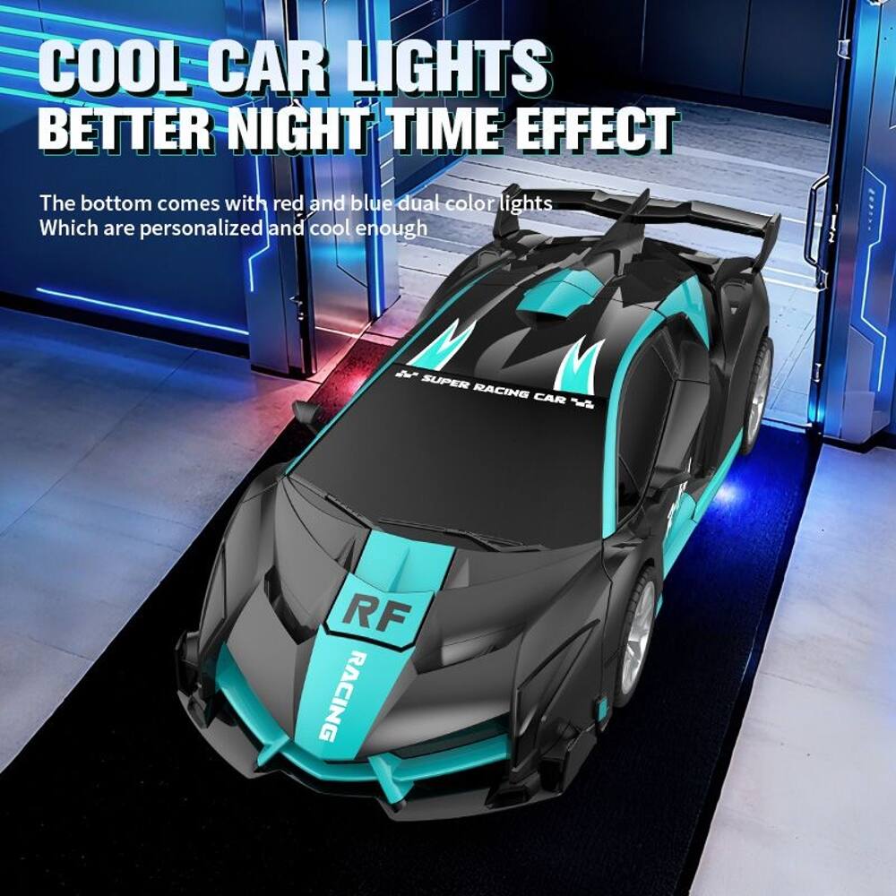COOL CAR LIGHTS BETTER NIGHT TIME EFFECT

The bottom comes with red and blue dual color lights
Which are personalized and cool enough

SUPER RACING CAR - RF RACING