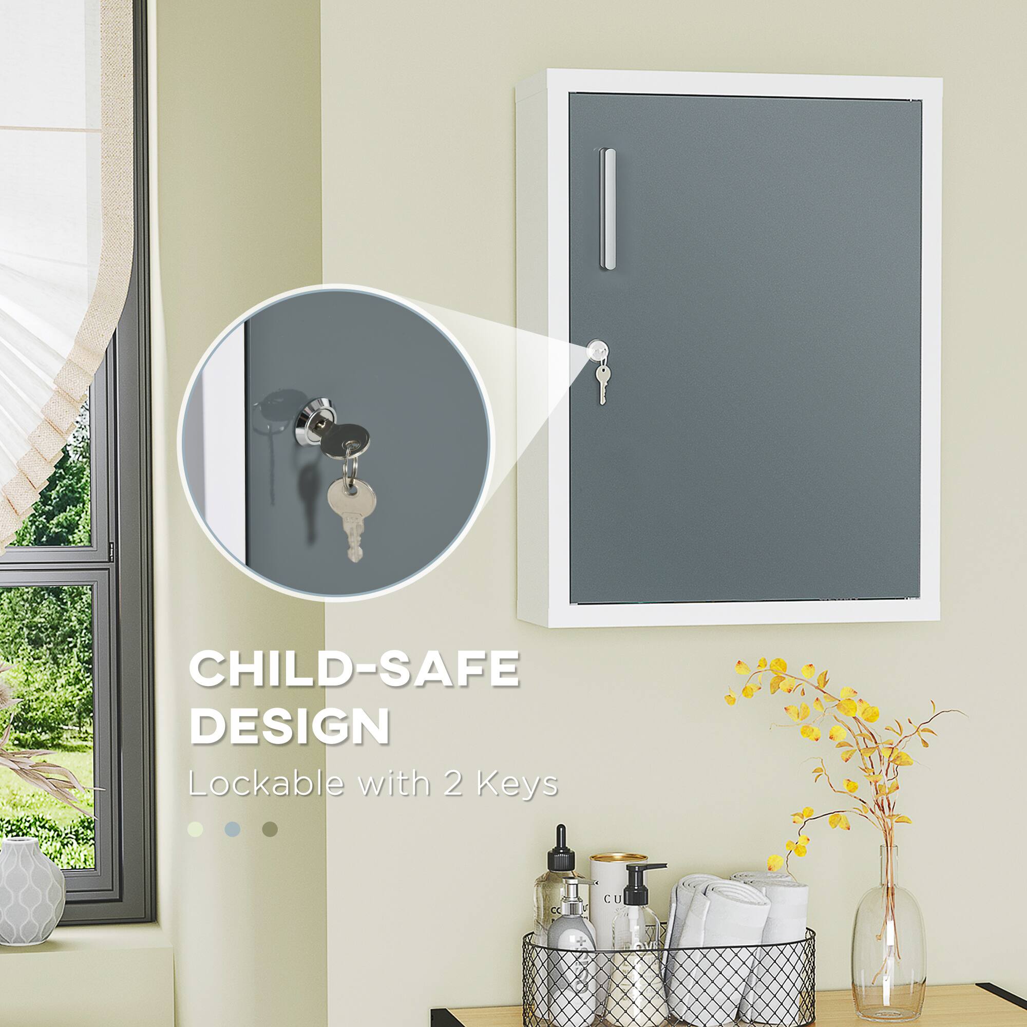 CHILD-SAFE DESIGN  
Lockable with 2 Keys
