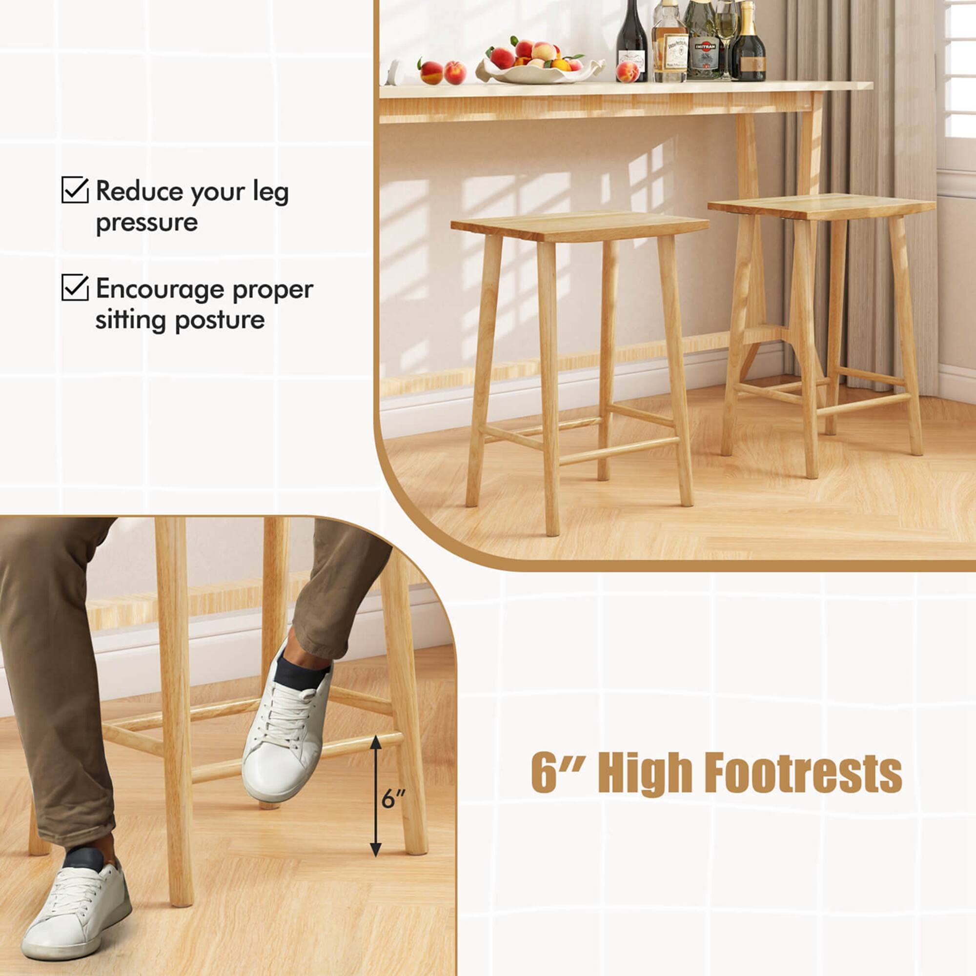 Reduce your leg pressure Encourage proper sitting posture 6" 6" High Footrests