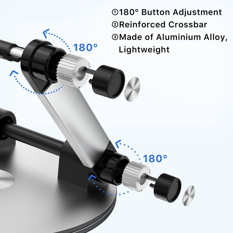 1 180° Button Adjustment
2 Reinforced Crossbar
3 Made of Aluminium Alloy, Lightweight