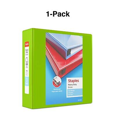 1-Pack Staples RDT M Beor 650  
Heavy Duty Binder  
3 Reinforced Rings Open Easily  
Heavy Duty Binder  
650 Sheets