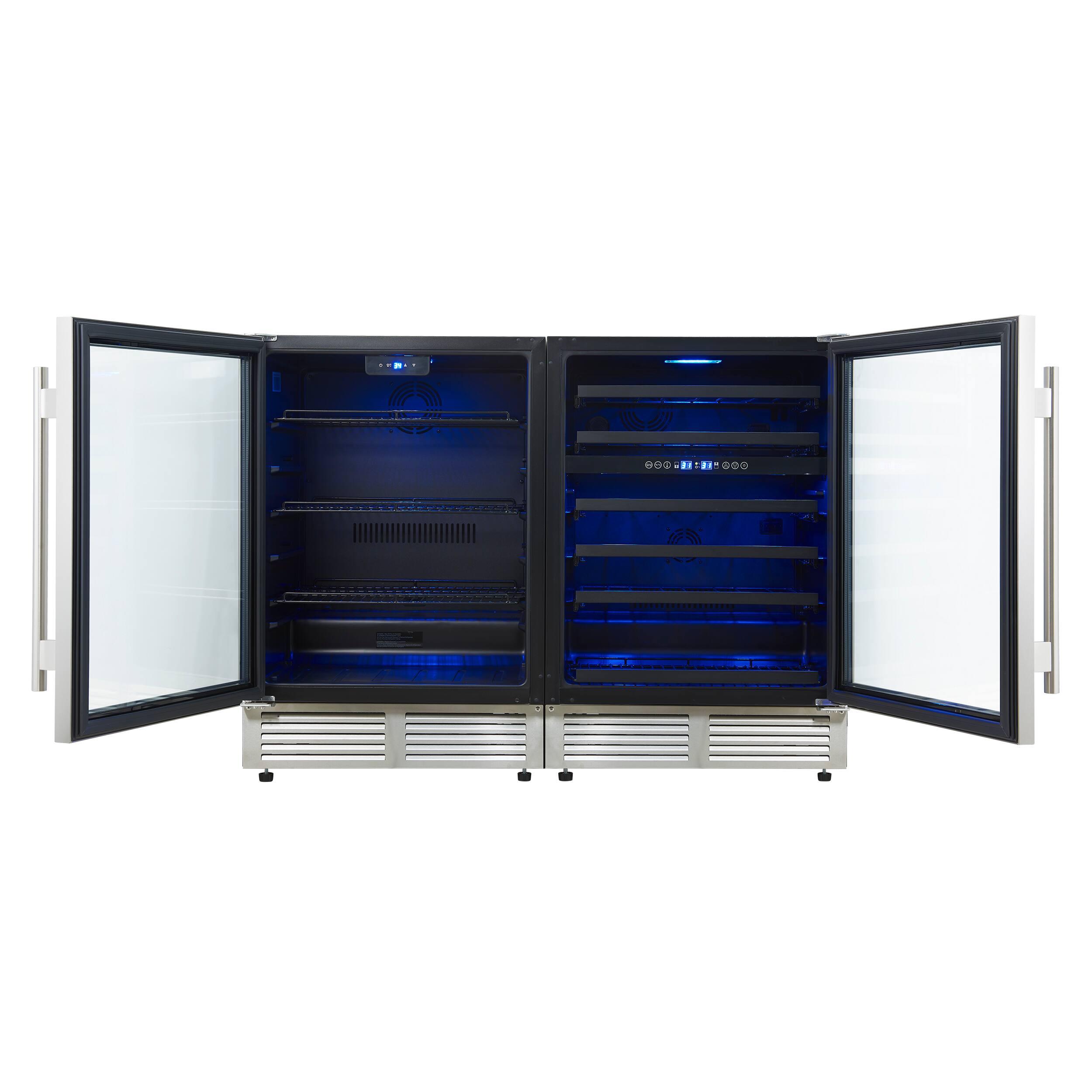 Alt View 1. Forno Appliances - Gemello 52-Bottle Side-by-Side Wine and Beverage Cooler - Stainless Steel.