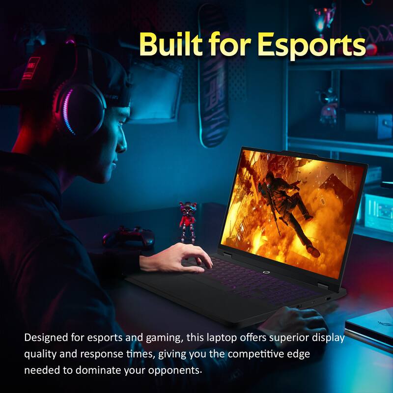 Built for Esports

Designed for esports and gaming, this laptop offers superior display quality and response times, giving you the competitive edge needed to dominate your opponents.