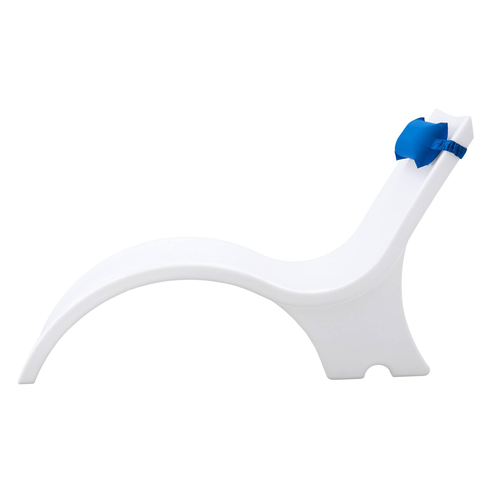 Alt View 5. VEVOR - Pool Lounge Chairs, Set of 2 Chaise Lounger with Headrest, Water Weighted In-Pool Lounger Chairs for up to 15" Water - White.