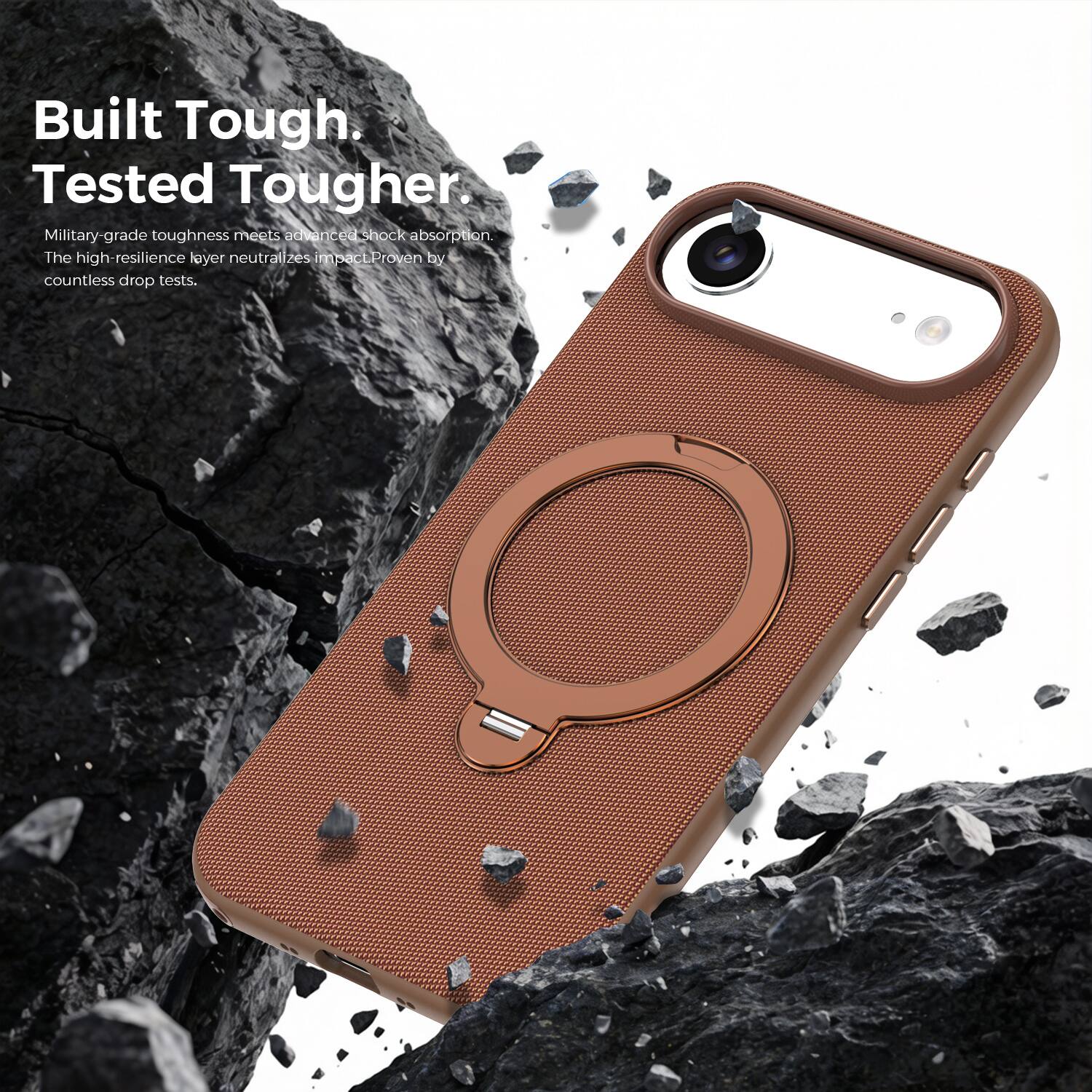 Built Tough.  
Tested Tougher.  

Military-grade toughness meets advanced shock absorption. The high-resilience layer neutralizes impact. Proven by countless drop tests.