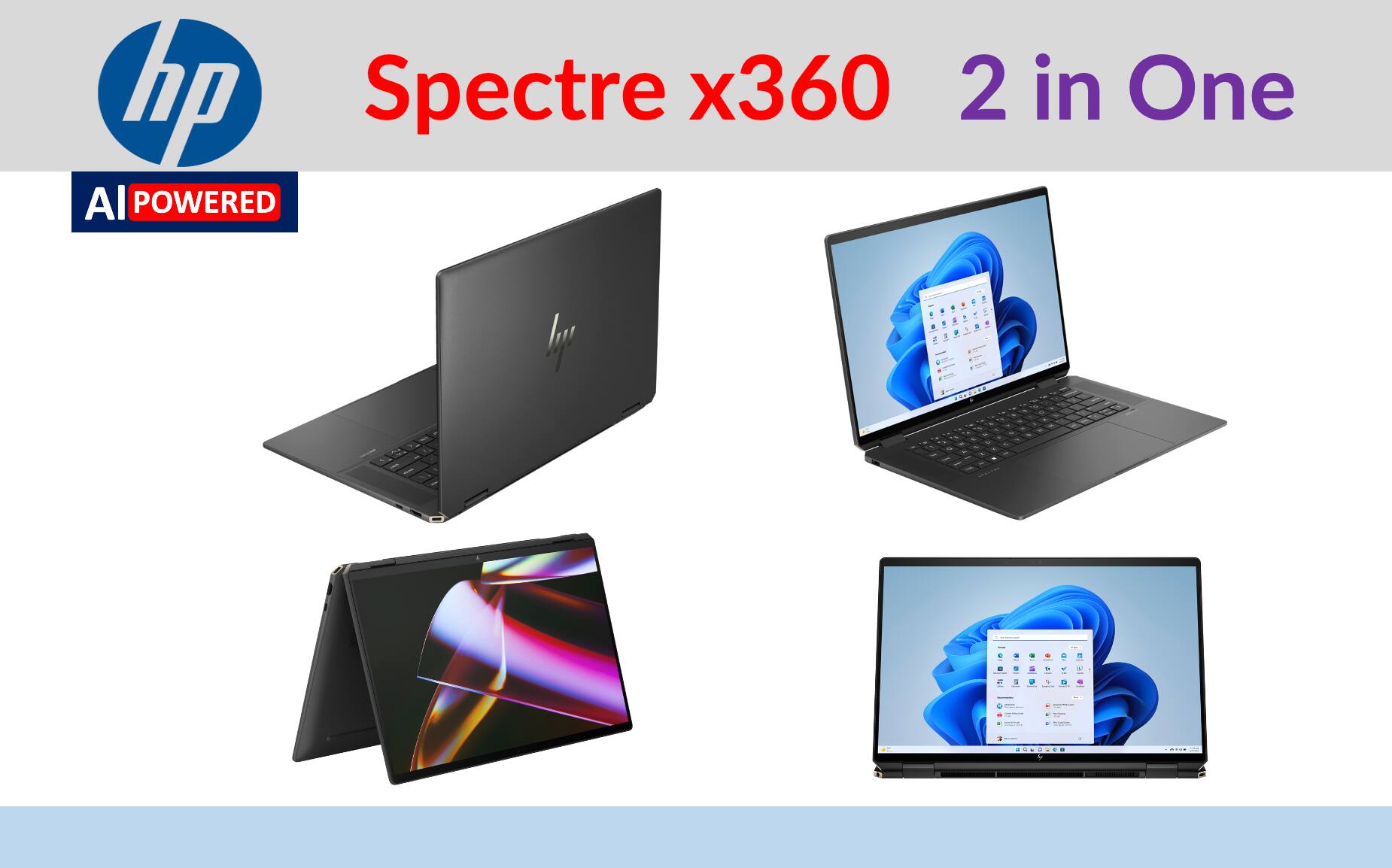 hp Spectre x360 2 in One  
AI POWERED