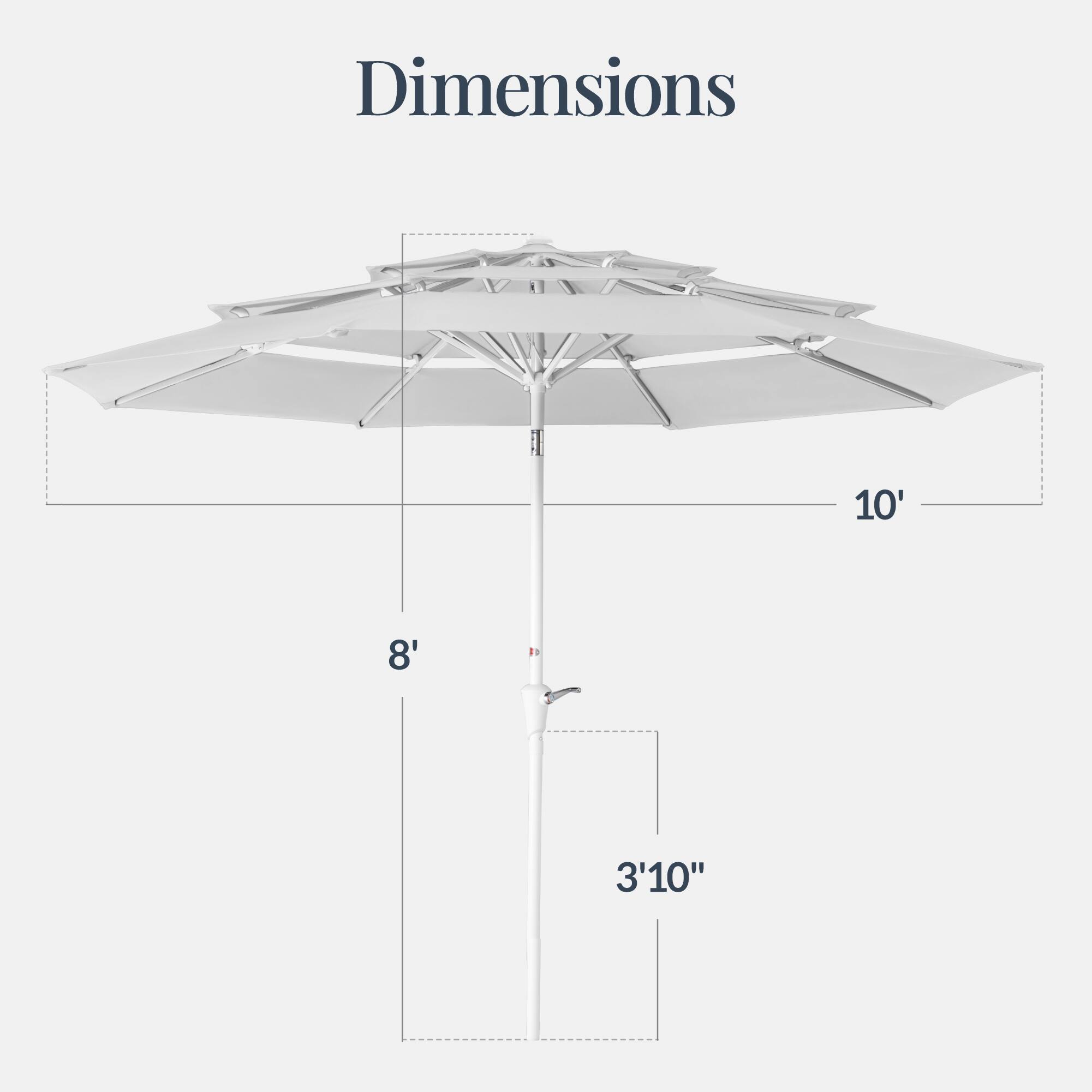 Dimensions: 10' x 8' x 3'10"