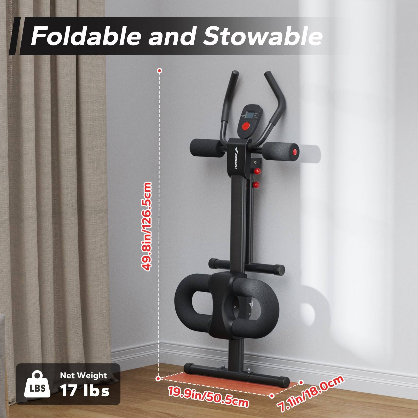MERACH New Adjustable Ab Trainer Foldable Machine for Abs Workout