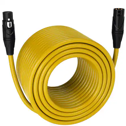 Front. Lyxpro - 300 ft Balanced XLR Cable, Male to Female, 3 Pin Microphone Cable - Yellow.