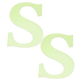 Unique Bargains - 2pcs 3D 3.9" Letter S Mirror Wall Sticker, Self-Adhesive Glow in the Dark for DIY Party Wedding Room Decoration - Green