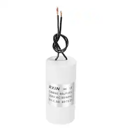 Unique Bargains - 60uF CBB60 Running Capacitor, AC 250V Cylinder 2 Wire for Air Conditioner, Compressor, Washing Machine - White