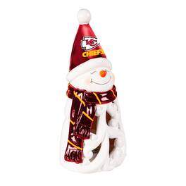 Evergreen Enterprises - Kansas City Chiefs LED 8" Snowman Lit Garden Statue - Red