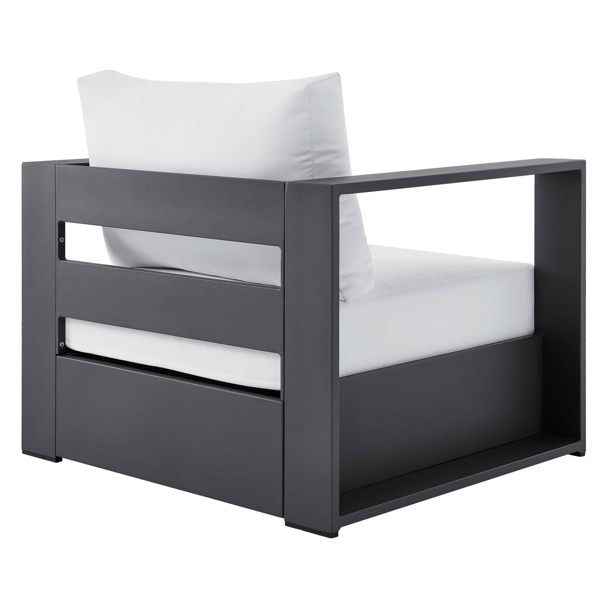 Alt View 4. Modway - Tahoe 2-Piece Outdoor Patio Powder-Coated Aluminum Armchair Set by Modway - Gray White.