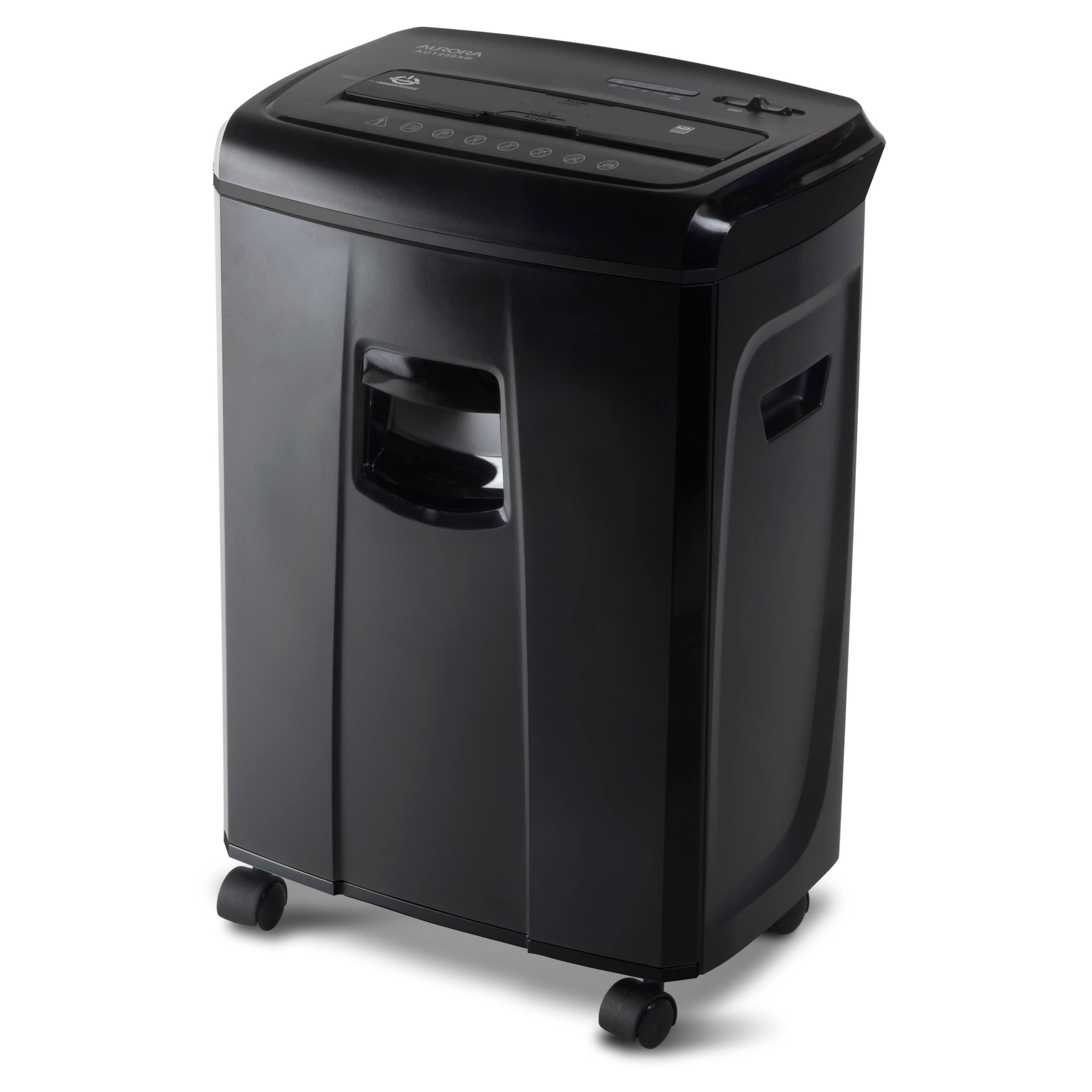 Front. Aurora - Aurora AU1250XB 12-Sheet Crosscut Paper/ Credit Card Pullout Basket Shredder, Black - Black.