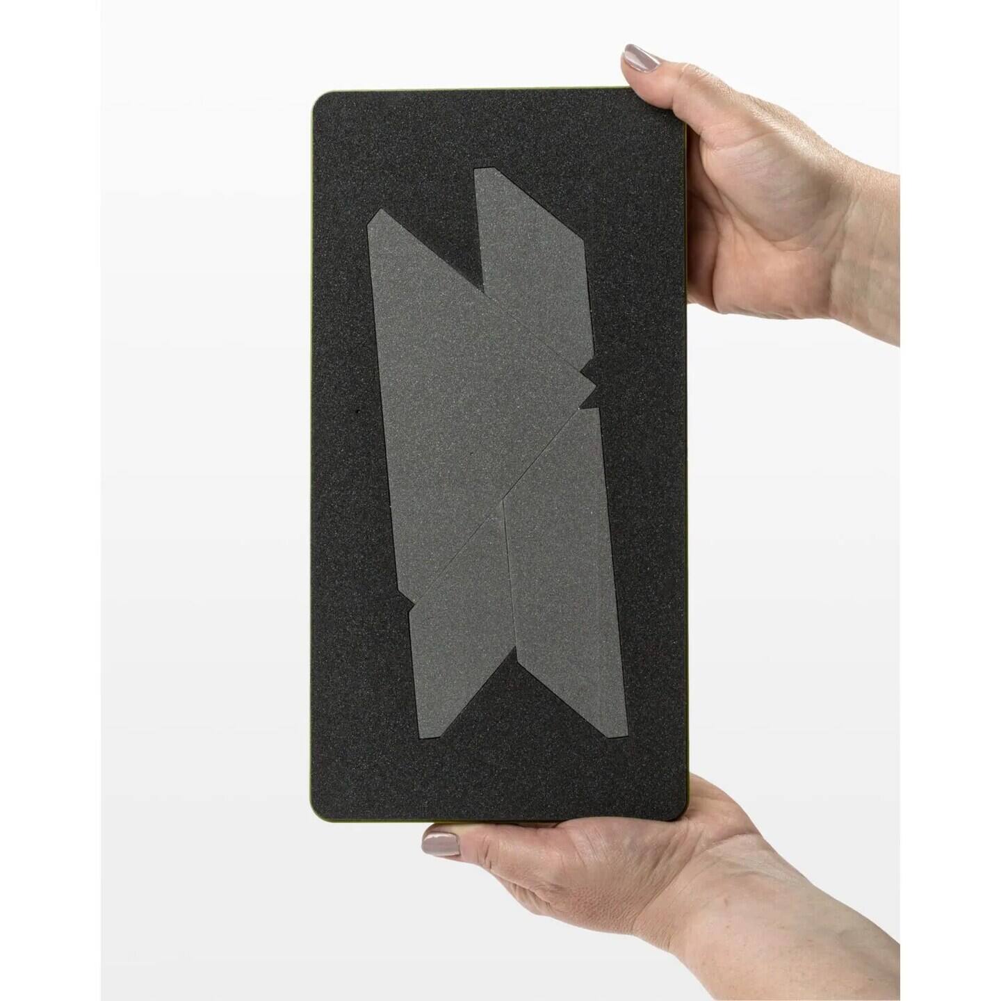 Alt View 1. AccuQuilt - GO! Hunter Star-6" Finished (Makes 12" Finished Blocks) Block on Board Fabric Cutting Die. - Brown.