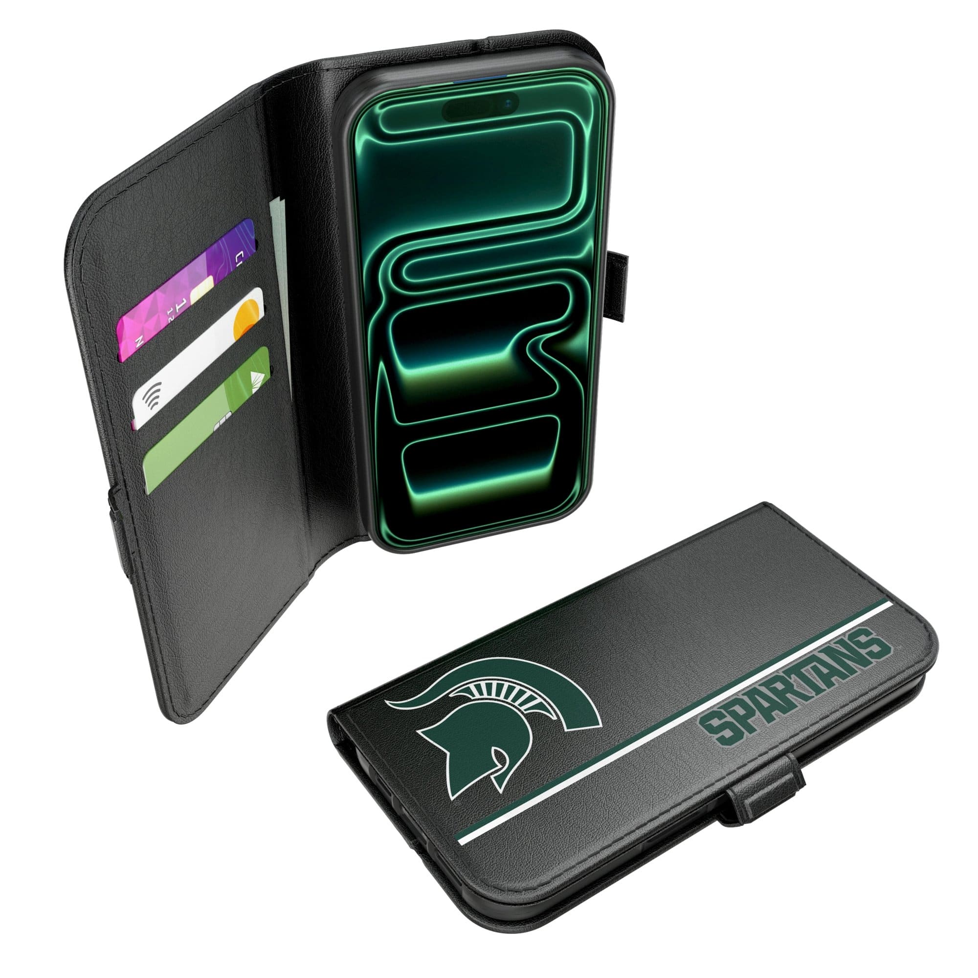 Keyscaper - NCAA - Michigan State Spartans iPhone Folio 2.0 Case - 17 Pro - Black price history on PriceWatchPro