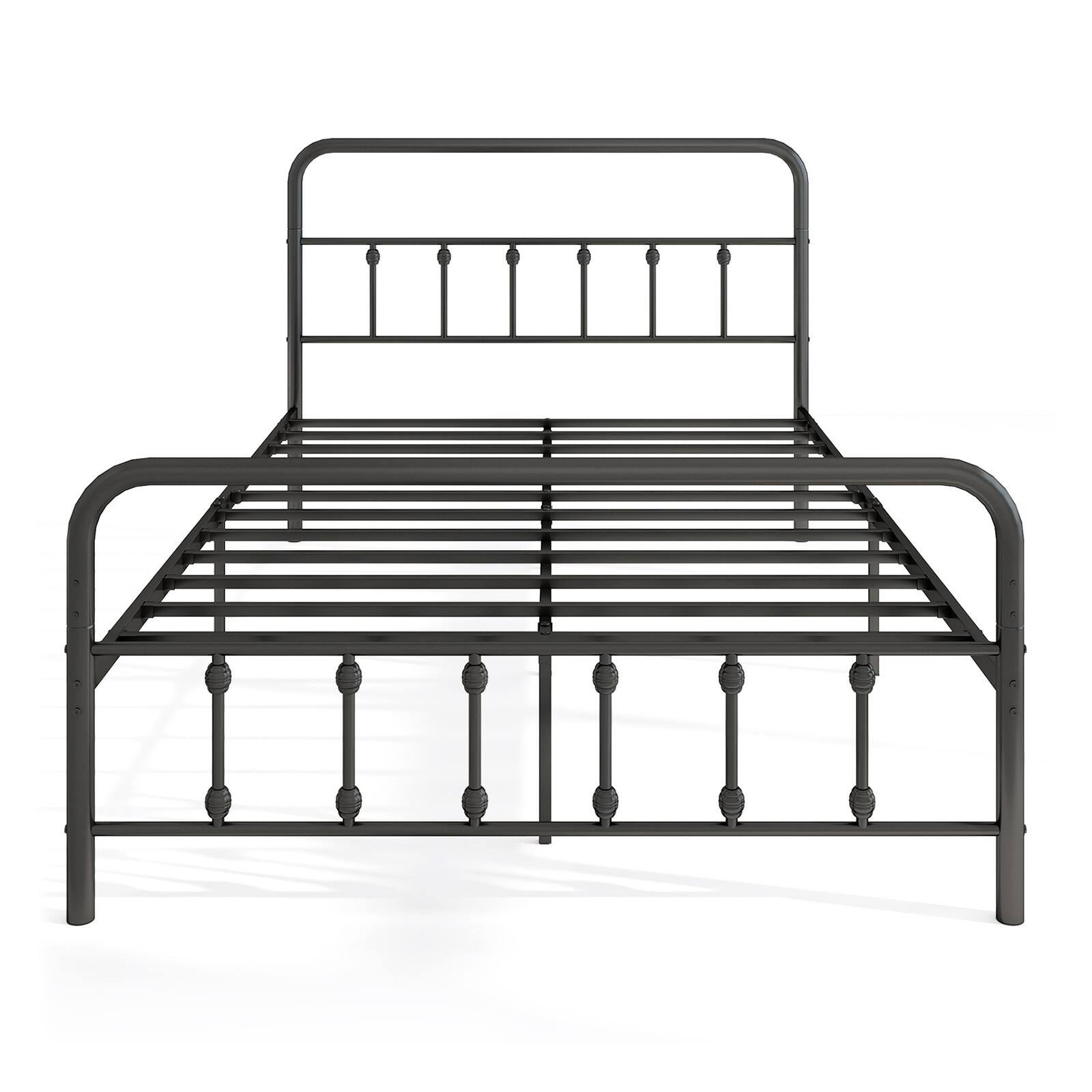 Alt View 5. LUCKY ONE - Full Assembled Metal Bed Frame with Victorian Headboard Under Bed Storage - Black-Full.