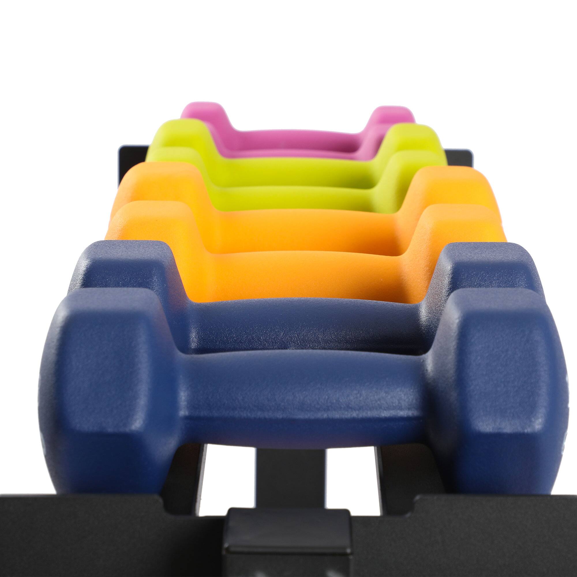 Alt View 7. HolaHatha - HolaHatha 146 Pound Neoprene Dumbbell Strength Training Weight Set with Rack - Multicolor.