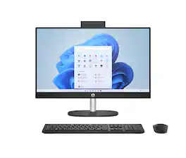 HP - Essential All-in-One Computer 23.8" FHD AMD Ryzen 5, 16 GB; 1 TB SSD Windows - Jet black rear cover